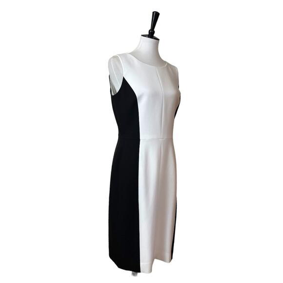 Preston & York Women’s Dress Sheath Classic Black White Color Block Size 8 - Picture 2 of 10